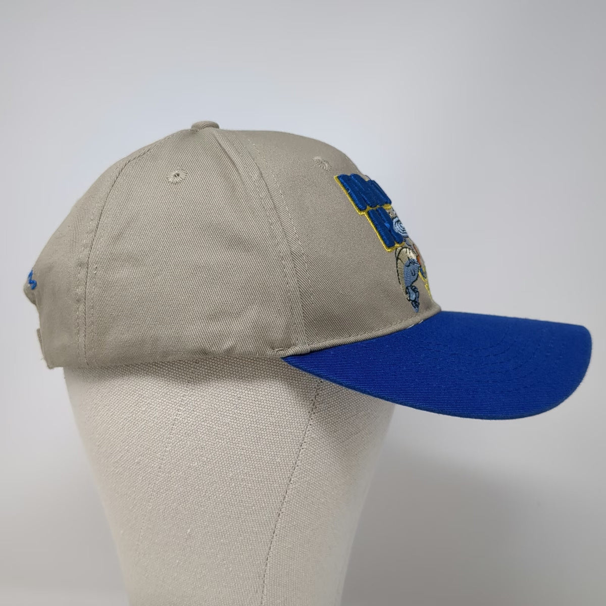 Baseball Cap Beige Blue One Size Mud Hole Rod Building Tackle Fishing Logo Hat