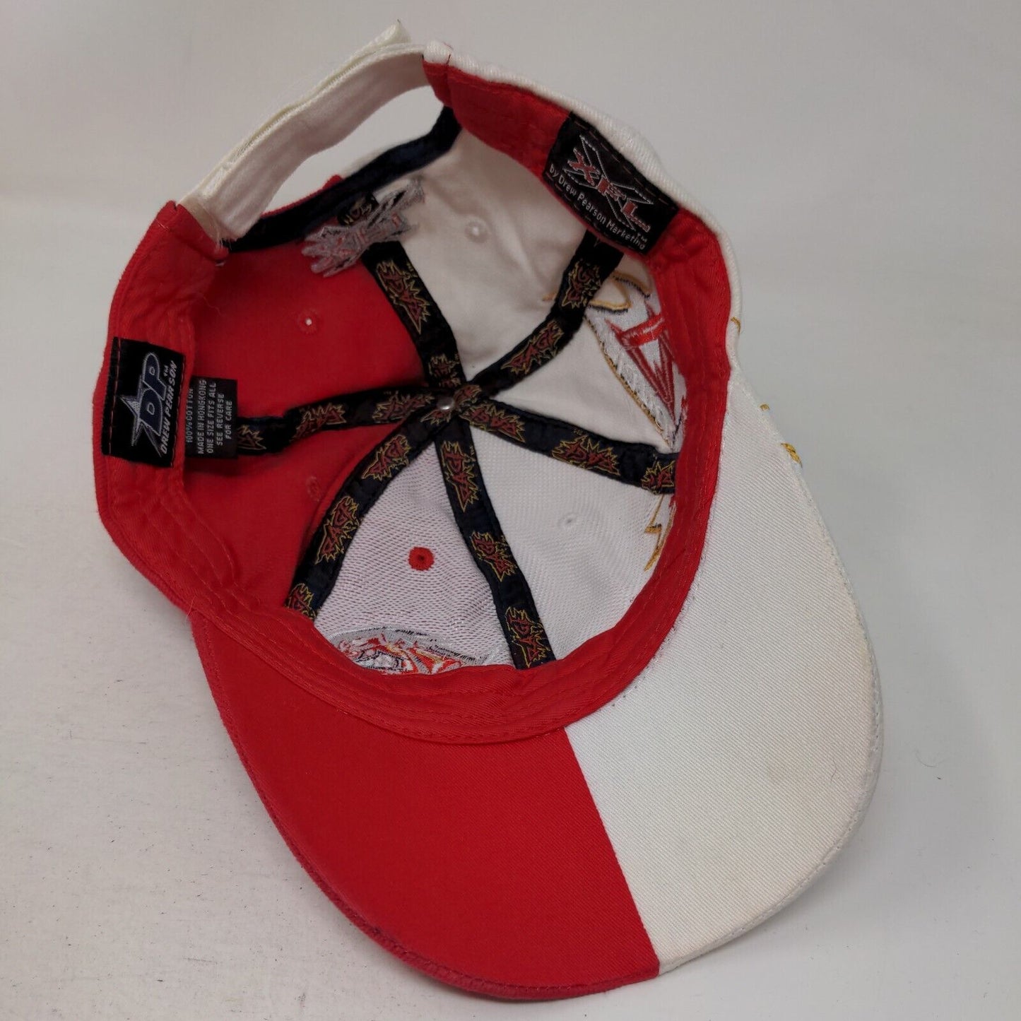 Orlando Rage XFL Strapback Hat Red White Embroidered Logo Big Side Hit OSFA