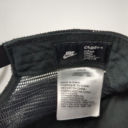 Nike Big Swoosh Snapback Mesh Back Trucker Hat Black Child 4-7 Solid