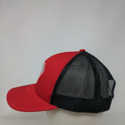 Richardson Snapback Trucker Hat Red One Size Adjustable Embroidered Mesh Back