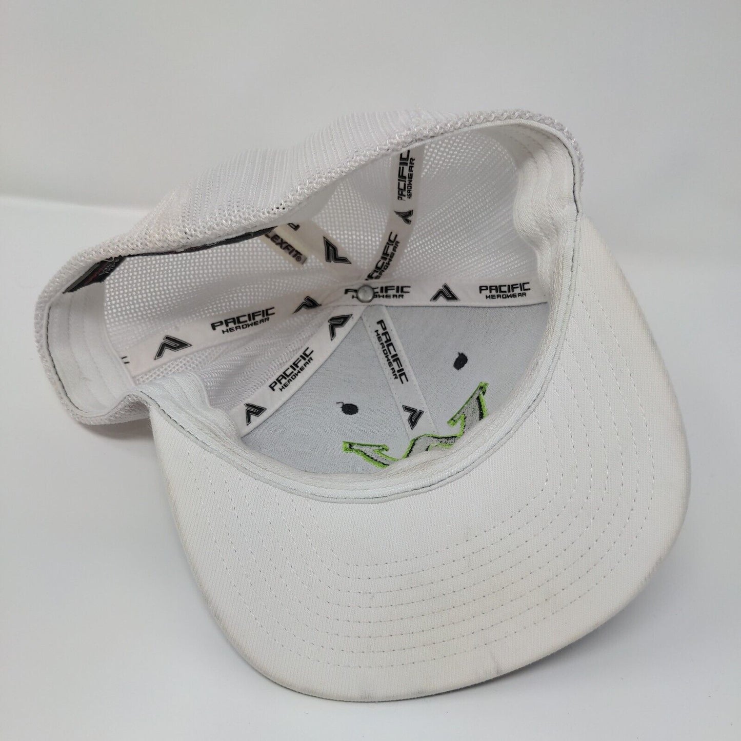 Letter W Fitted Trucker Hat Gray L/XL Embroidered Mesh Back Pacific Headwear