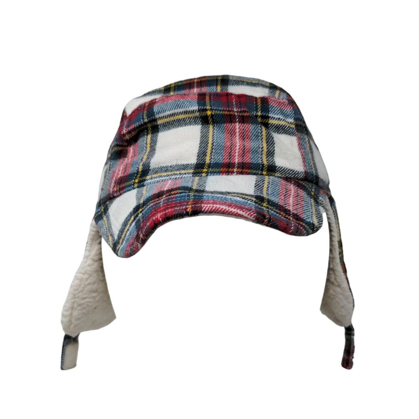 Baby Gap Fleece Lined Trapper Hat Multi 12-18 Months Plaid Chin Strap