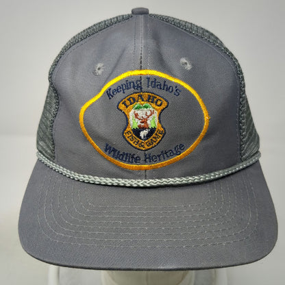 Head To Toe Trucker Hat Gray Snapback Idaho Fish Game Wildlife Heritage Vintage
