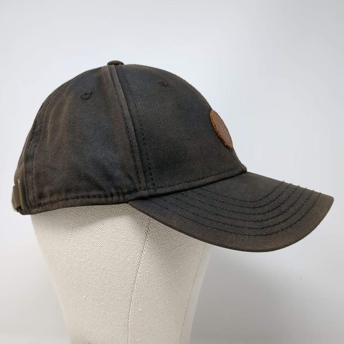 Timberland Baseball Cap Brown One Size Leather Patch Strapback Hat 10061