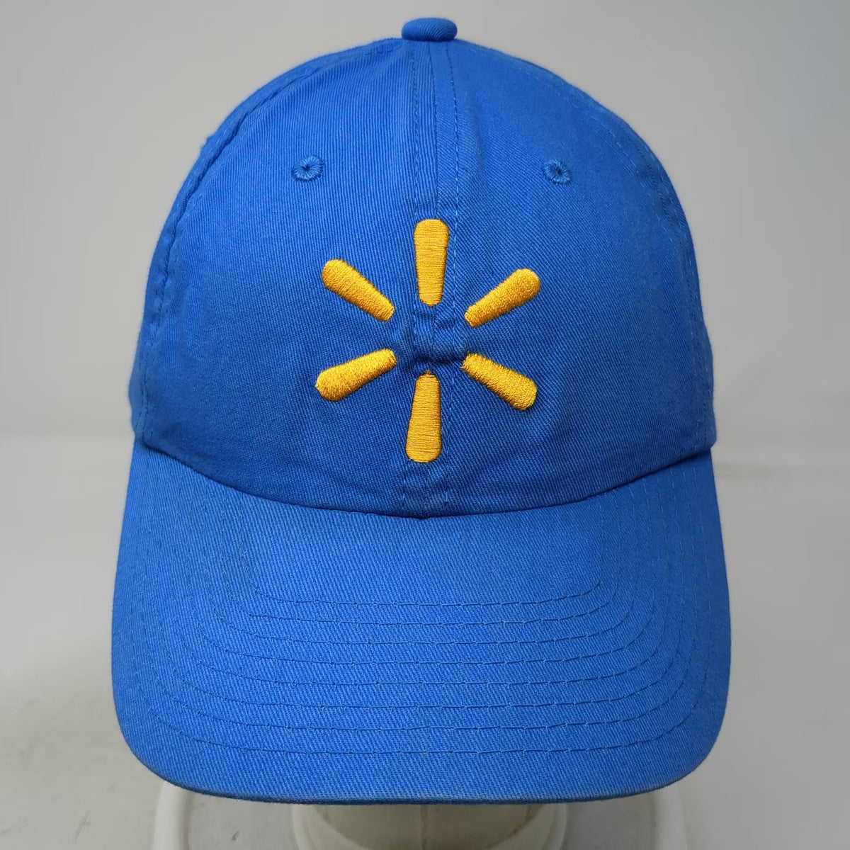 Walmart Spark Logo Yellow Embroidered Blue One Size Strapback Baseball Cap Hat