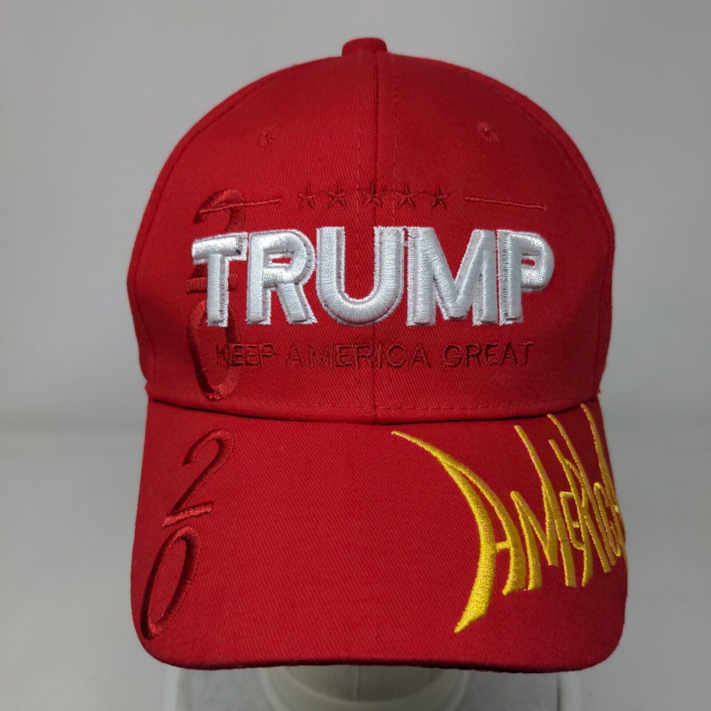 2020 Trump Keep America Great Strapback Hat Red One Size Adjustable Embroidered