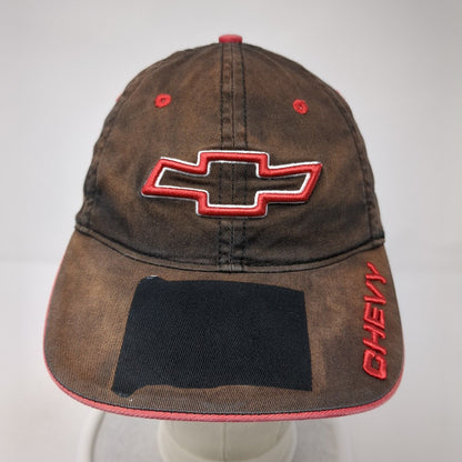 Chevy Strapback Hat Black One Size Adjustable Embroidered 6 Panel