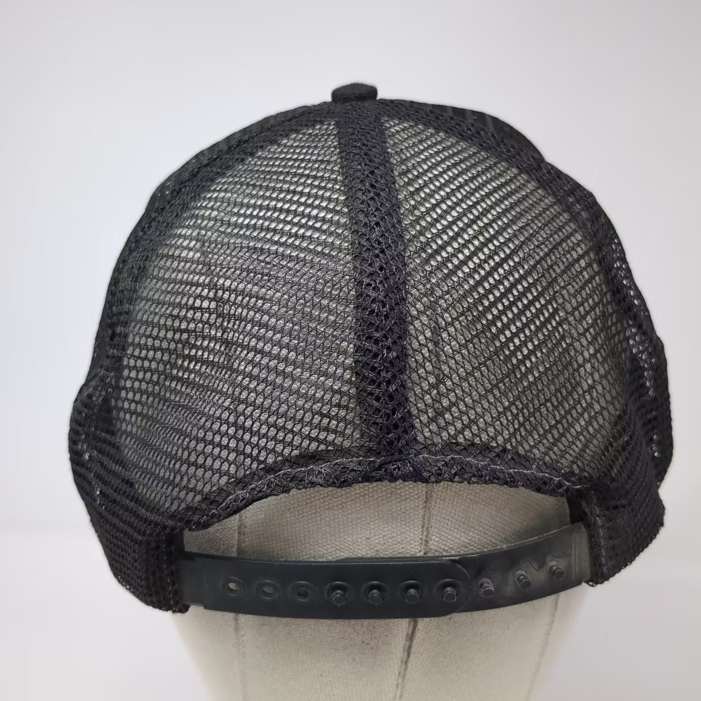 Black Kansas Wheat State Outline Trucker Hat Snapback OS Adjustable USA Vintage