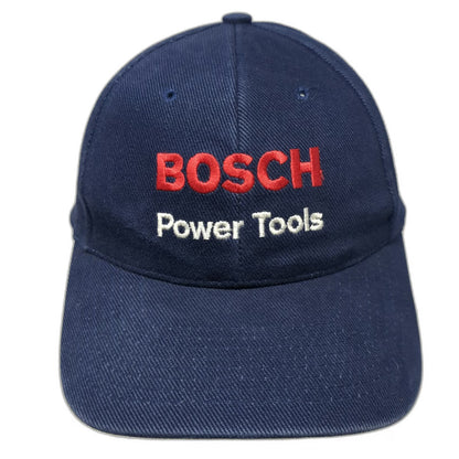 Bosch Power Tools Baseball Cap Blue One Size Embroidered Slideback Red White Hat
