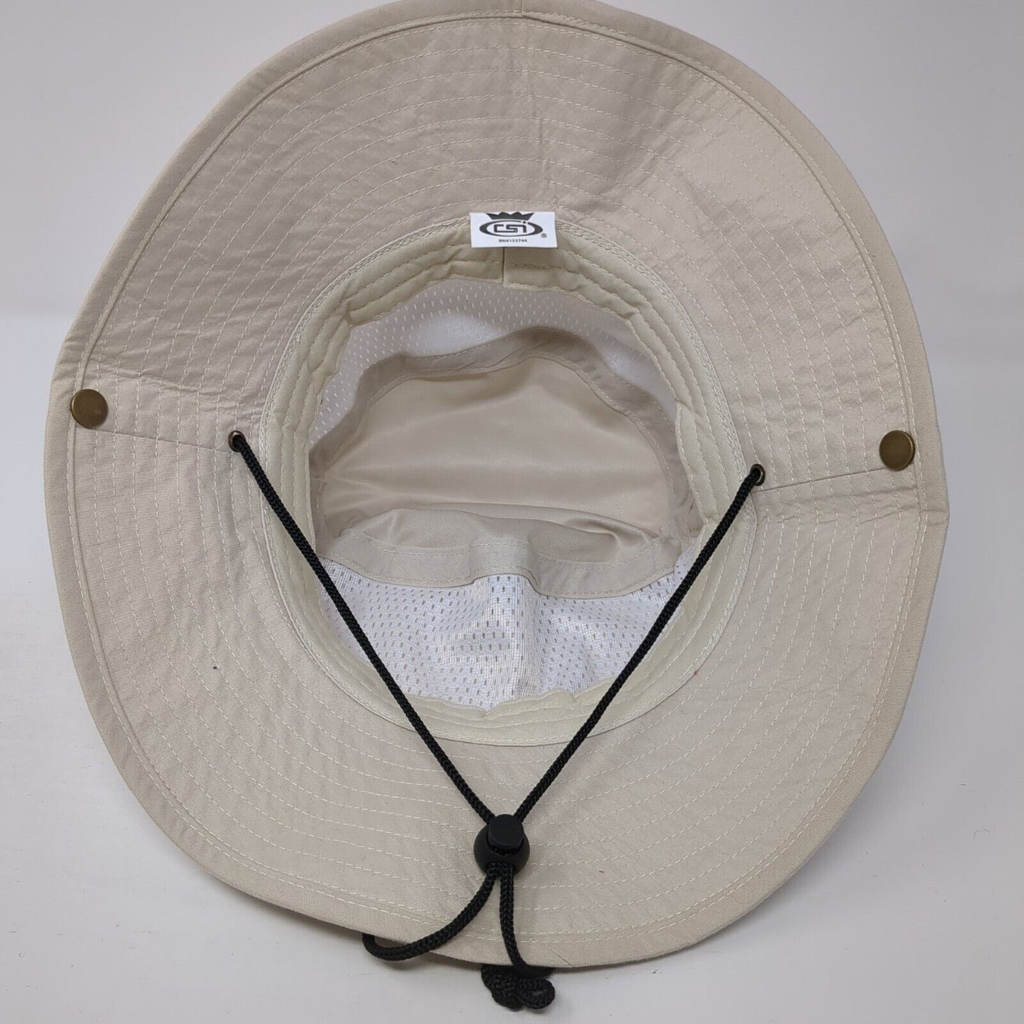 CSI Bucket Hat Tan One Size Adjustable Chin Strap Foldable Brim Outdoor