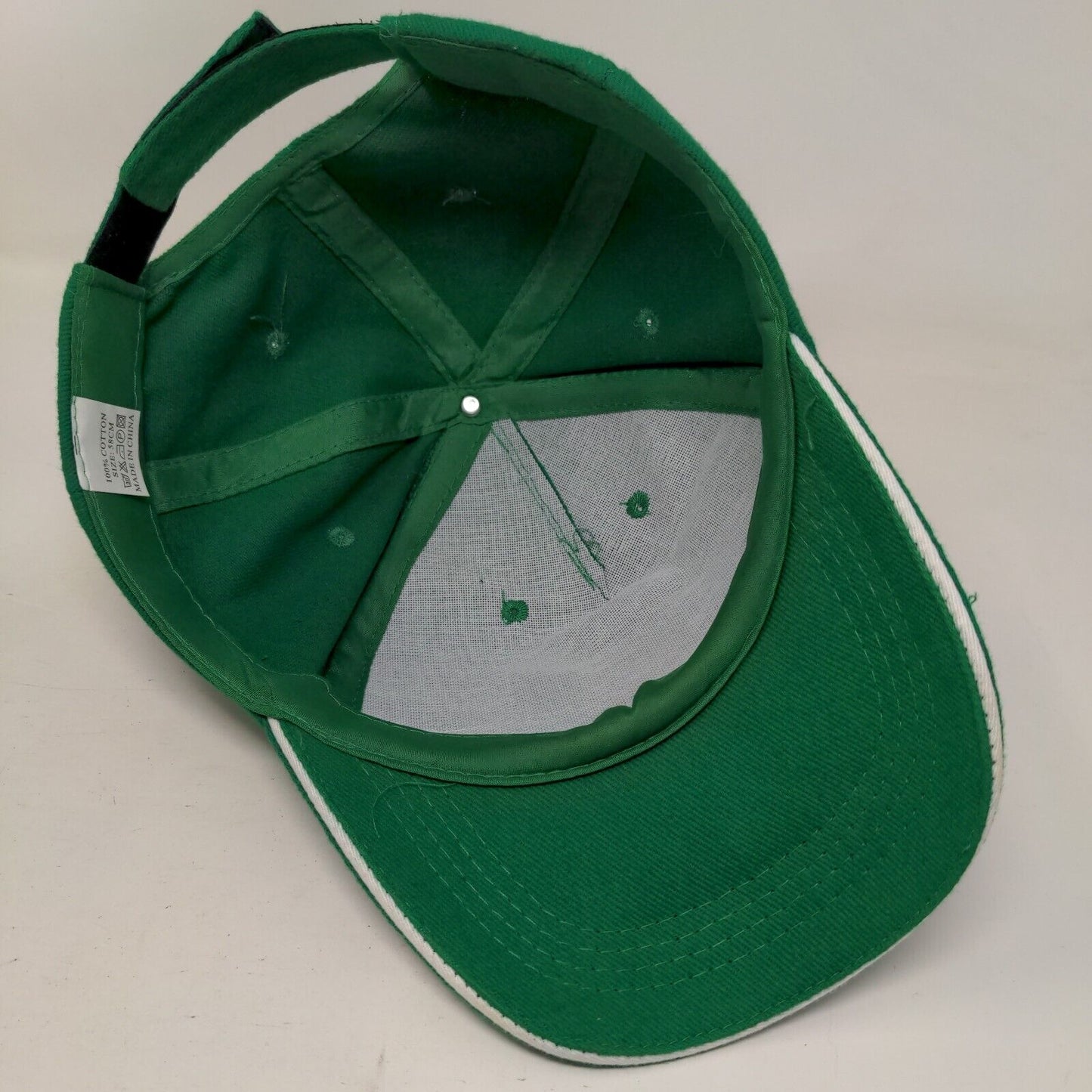 King's Academy Strapback Hat Green 58cm Adjustable Solid Vent Holes