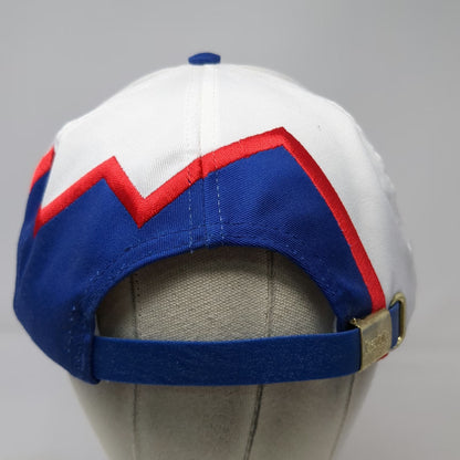 Kati Baseball Cap White Blue Red Astaris Logo Graphic Slideback Hat Sharktooth