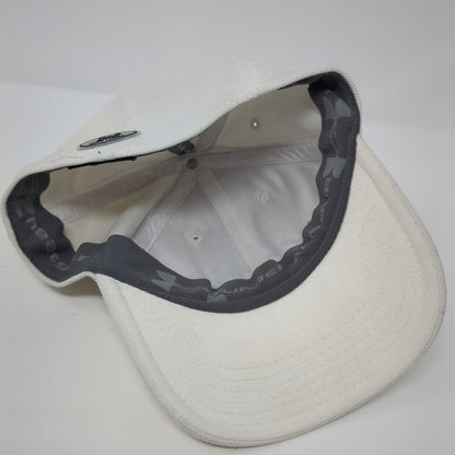 Under Armour Fitted Hat White Cream M/L Embroidered Vented Holes Polyester