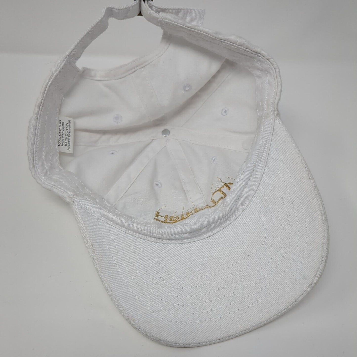 Kittenish Slideback Hat White One Size Adjustable Embroidered 6 Panel