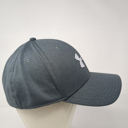 Under Armour Logo Fitted Hat Gray XL Spell Out Iso-Chill Vent Holes