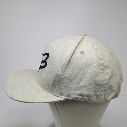 Fox 5 Panel Hat Beige One Size Snapback Embroidered Fox Head Logo Cap Motocross