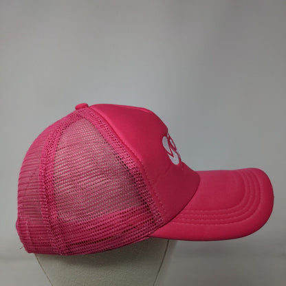 Move Athletics Snapback Mesh Back Trucker Hat Pink One Size Embroidered