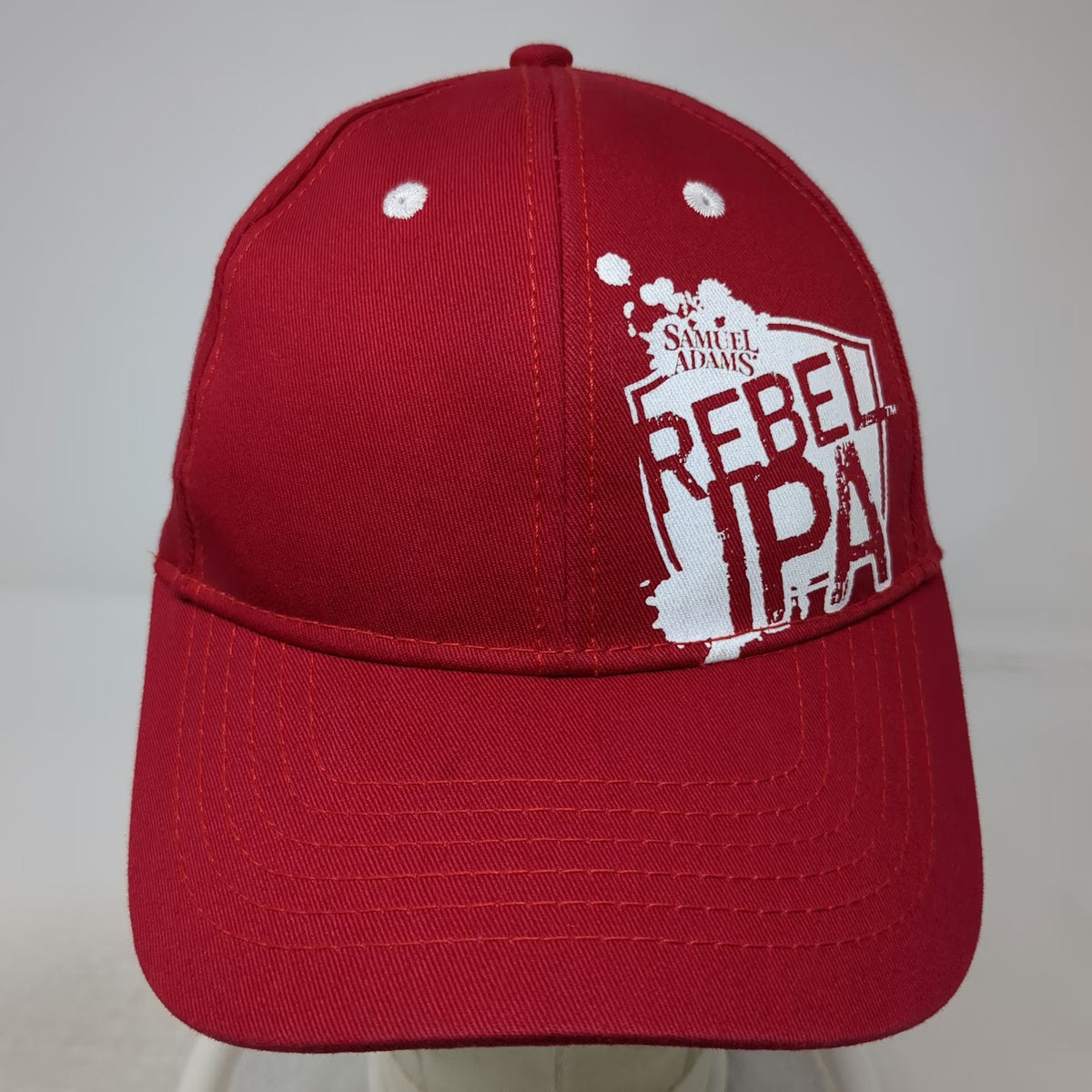 Red Snapback Hat One Size Samuel Adams Rebel IPA Beer Brewery Logo Adjustable