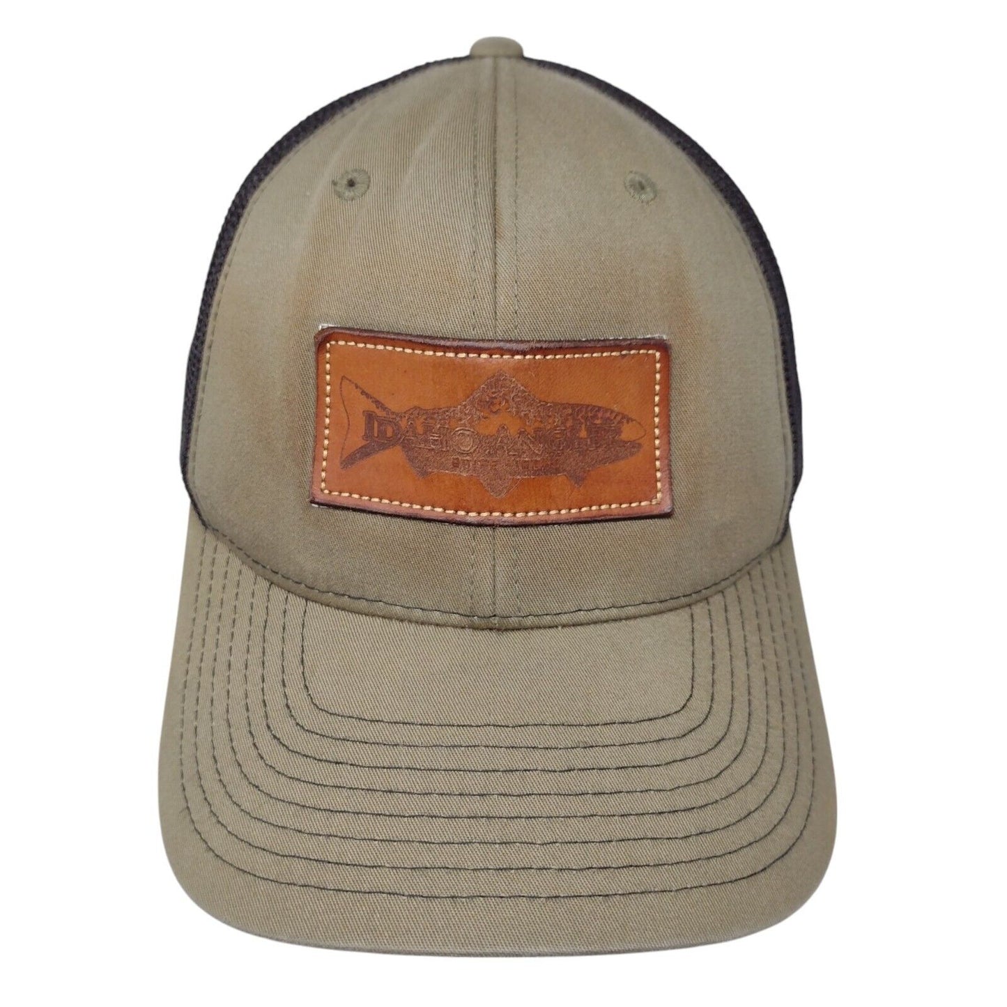 Idaho Angler Leather Patch Snapback Trucker Hat Multi OSFA Mesh Back