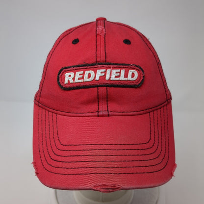 Redfield Strapback Hat Red One Size Adjustable Solid 6 Panel Outdoor