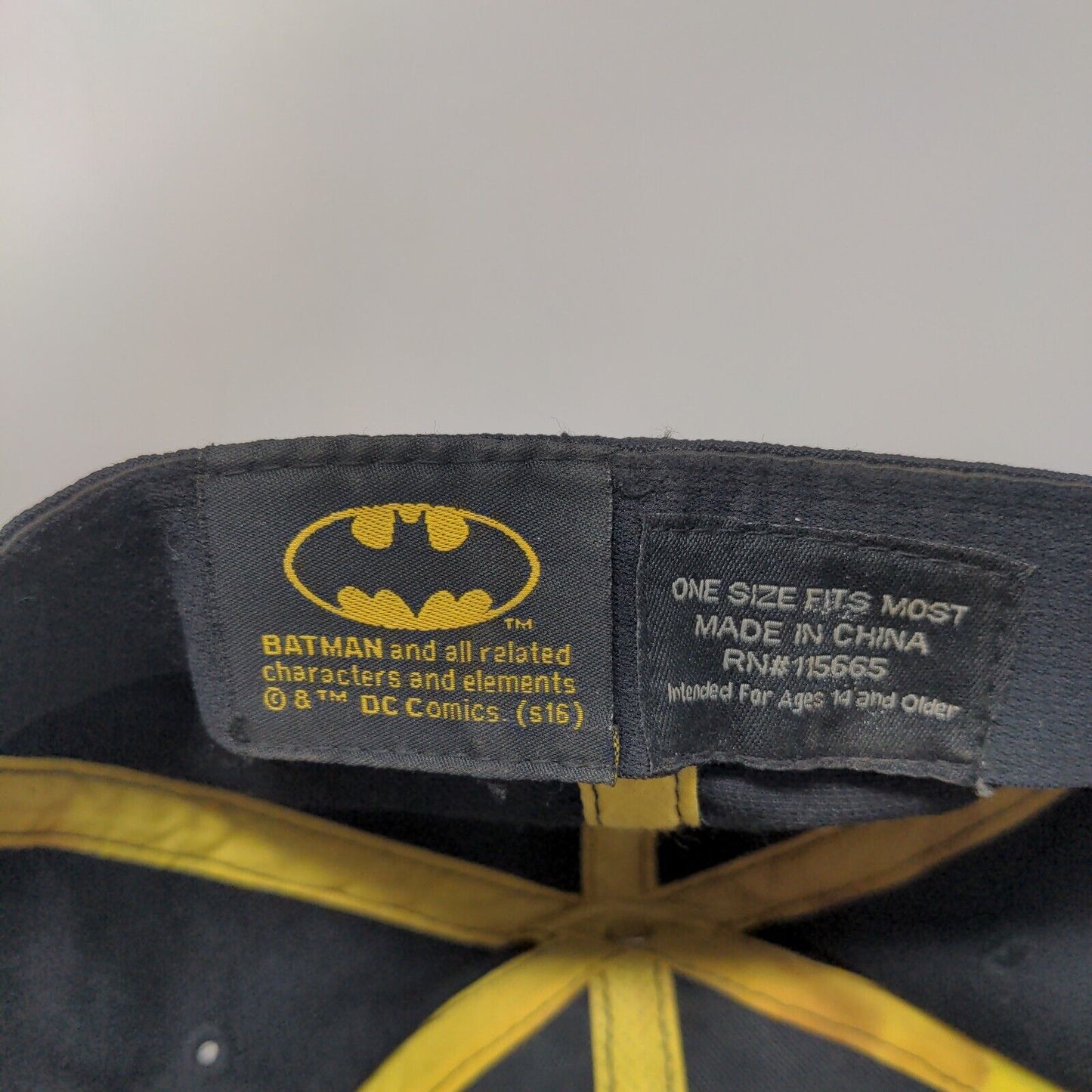 Batman Fitted Hat Black OSFM Embroidered Vented Holes 6 Panel DC Comics