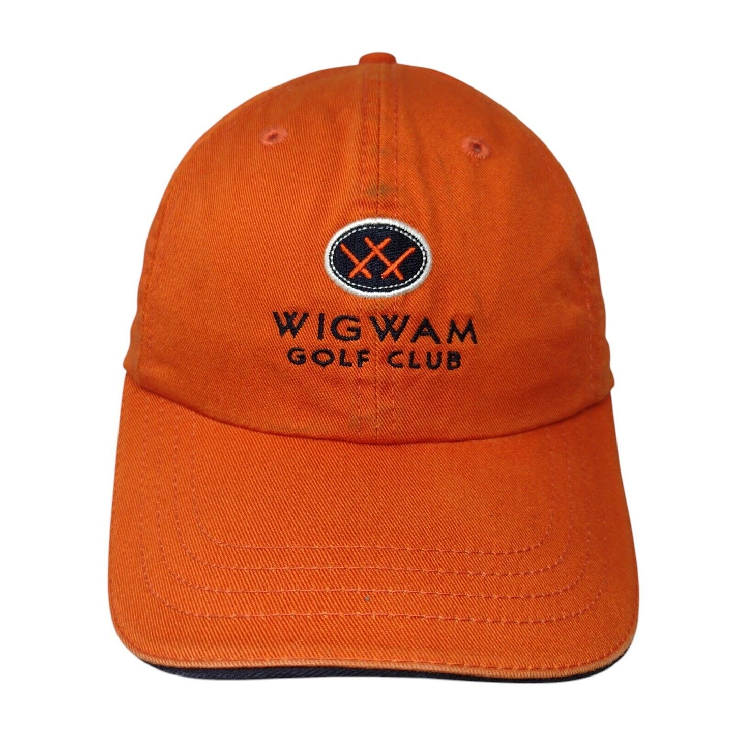 Wigwam Golf Club Slideback Hat Orange OSFA Adjustable Embroidered Cotton