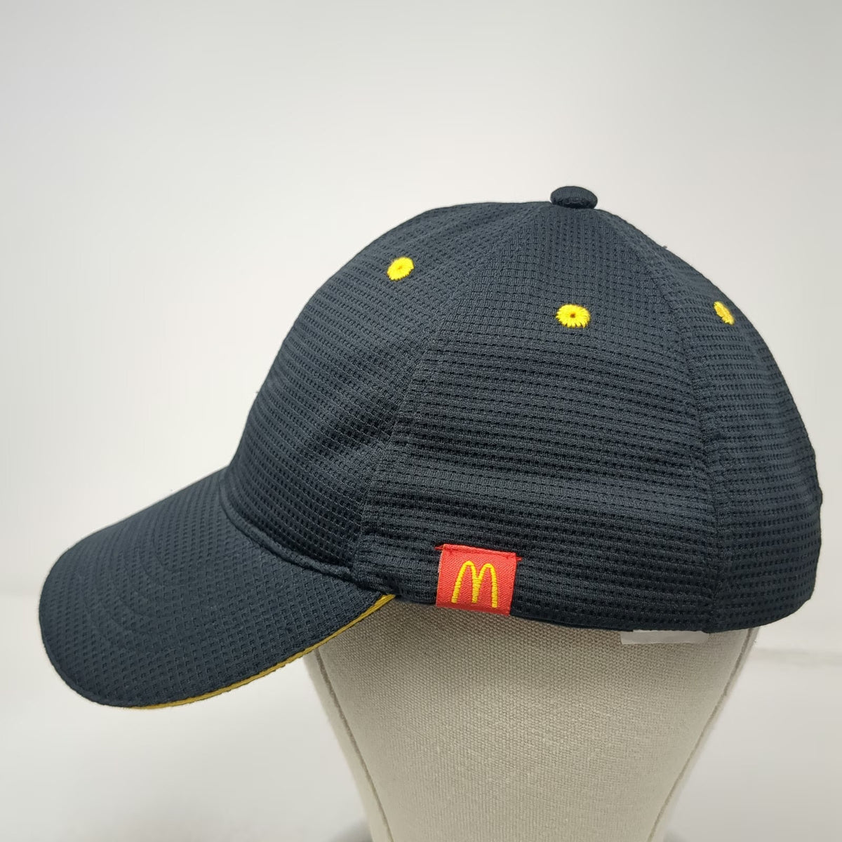 McDonald's Snapback Blue Hat One Size Waffle Texture Contrast Piping M Logo