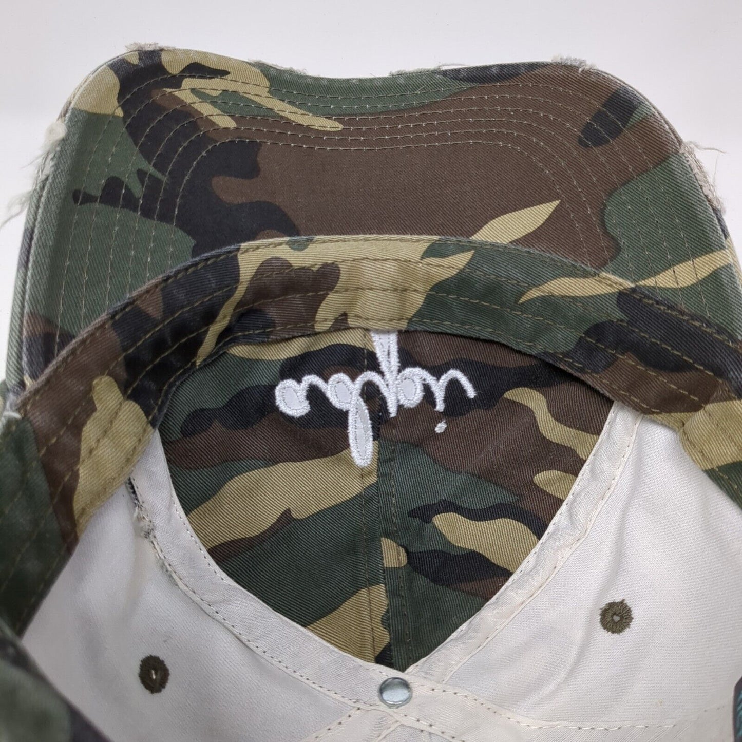 adpi Slideback Hat Camouflage OS Adjustable Embroidered Distressed District
