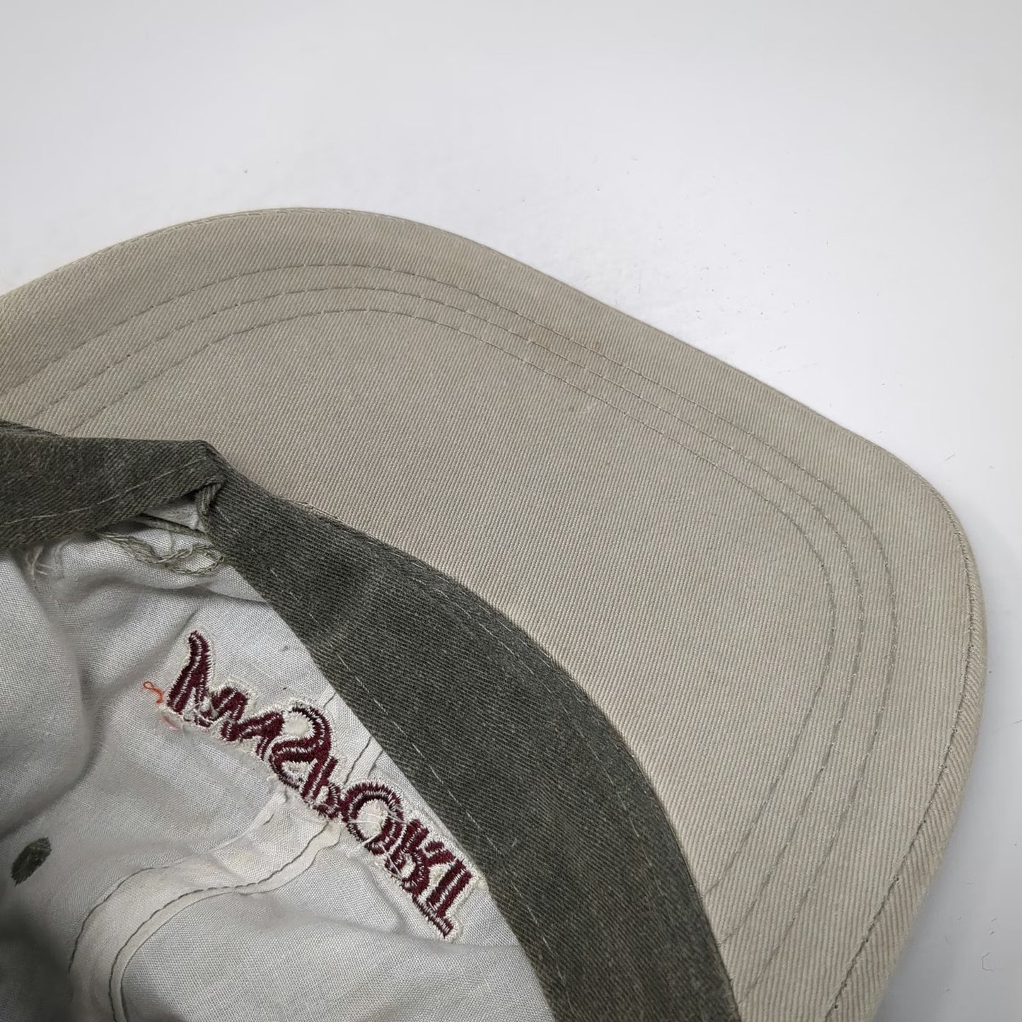 JanSport Baseball Cap Green Beige One Size Slideback Cotton Two Tone Logo Hat