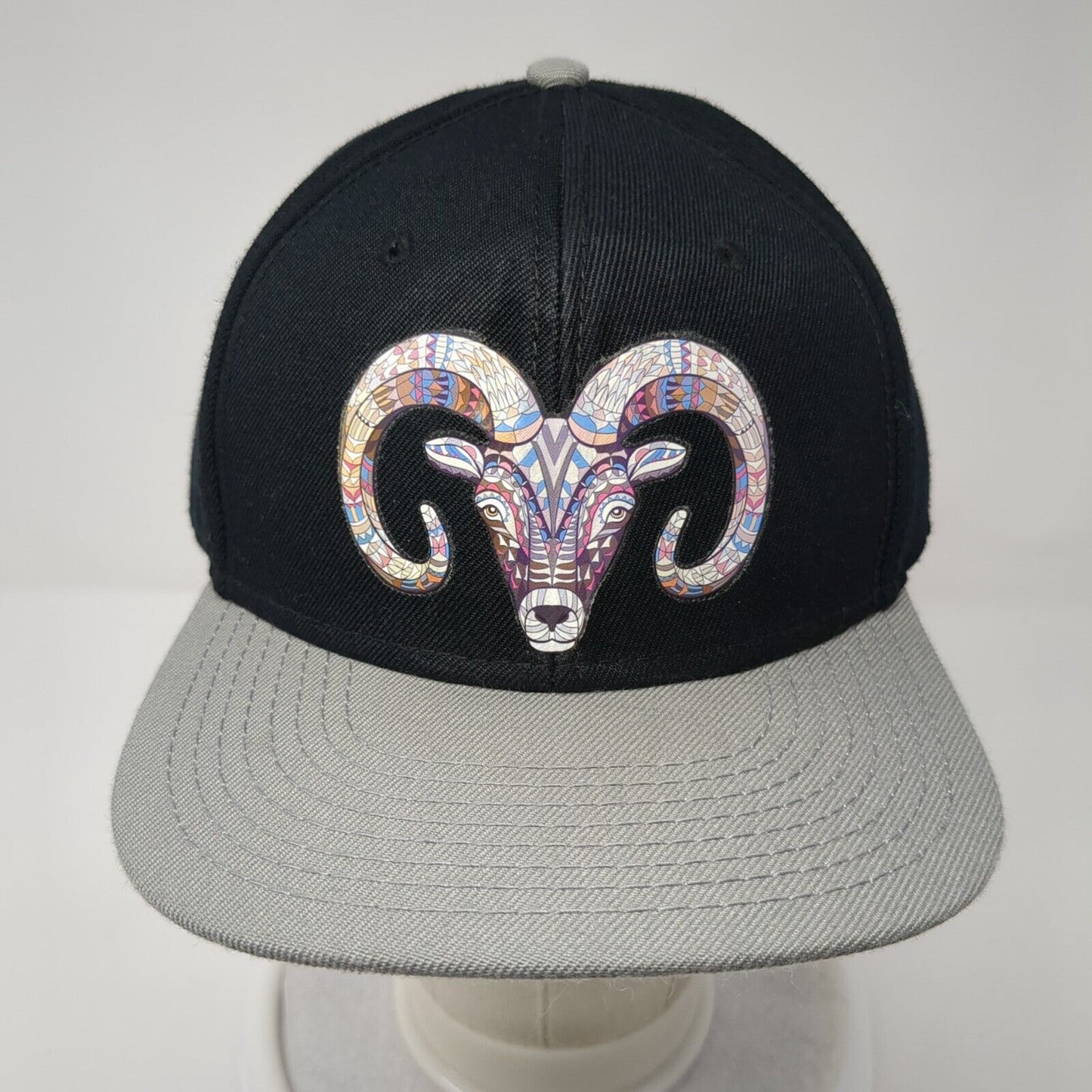 Otto Snapback Hat Black One Size Adjustable Big Horn Colorblock 6 Panel