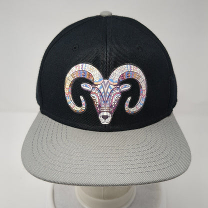 Otto Snapback Hat Black One Size Adjustable Big Horn Colorblock 6 Panel