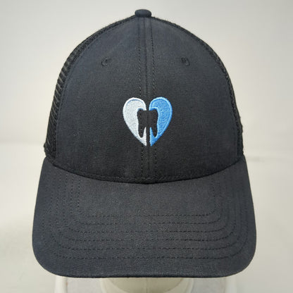 The North Face Trucker Hat Black One Size Snapback Mesh Heart Tooth Dental Logo