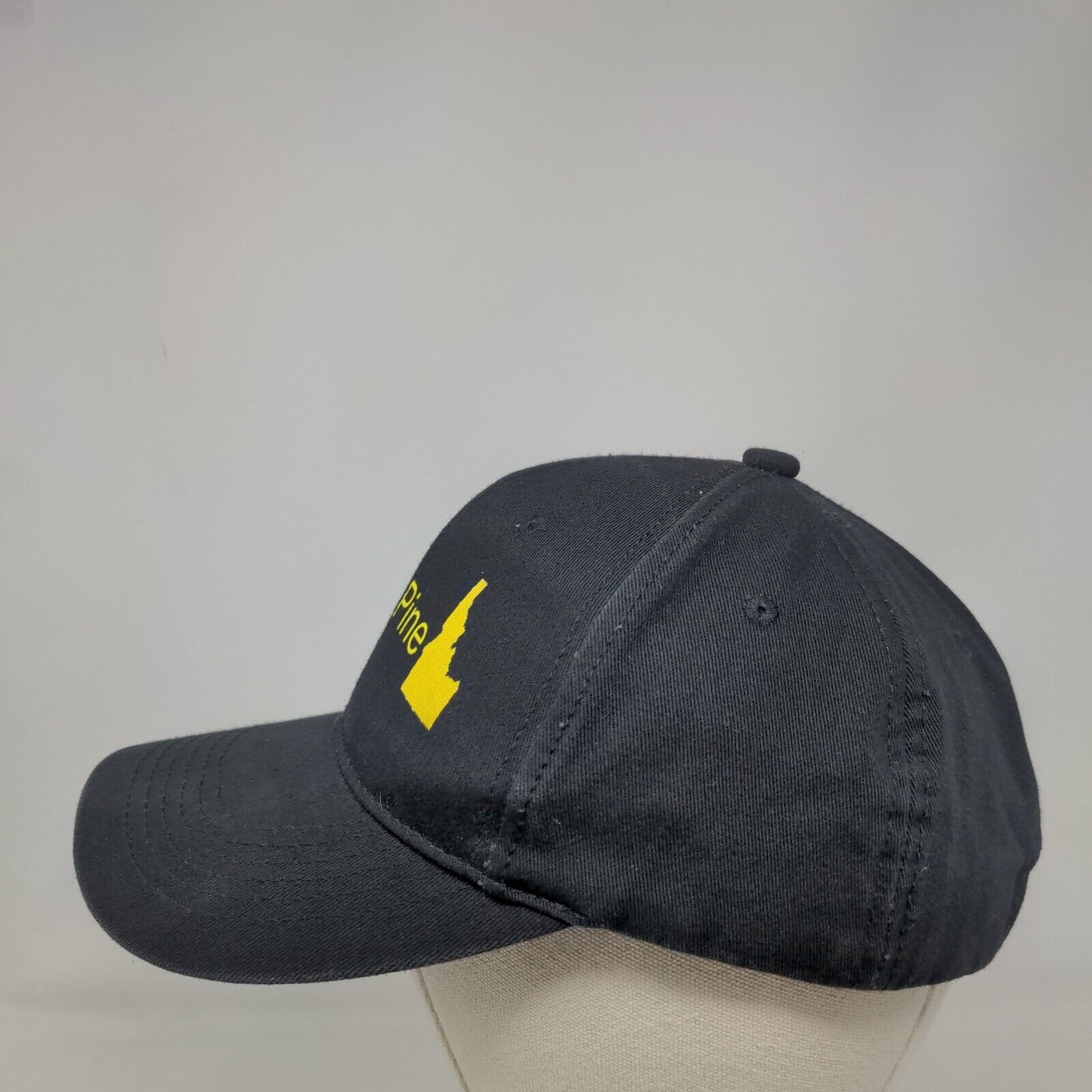 Yellow Pine Slideback Hat Black One Size Adjustable Vented Holes 6 Panel Cotton