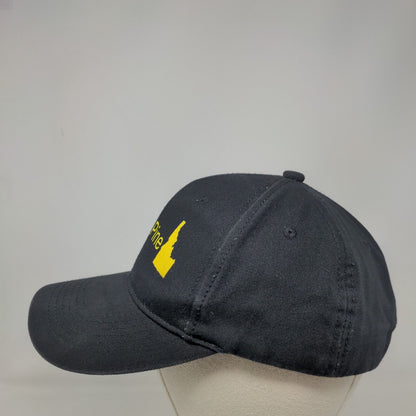 Yellow Pine Slideback Hat Black One Size Adjustable Vented Holes 6 Panel Cotton