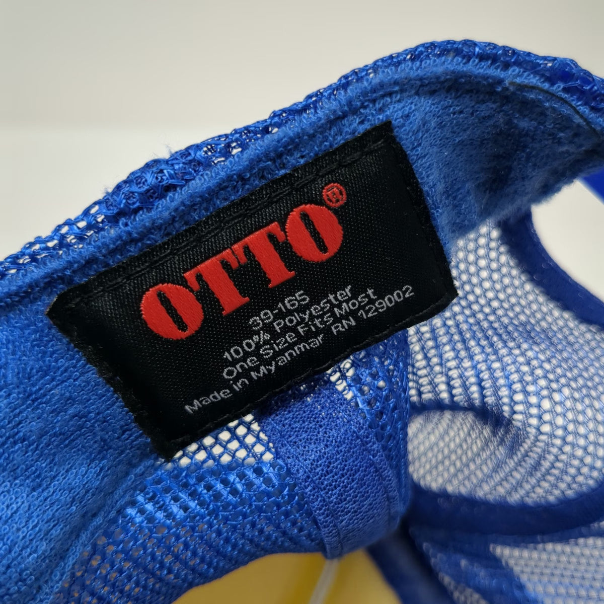 Otto Trucker Hat White Blue Red One Size Mesh Back Snapback Hot Dog Shot Graphic