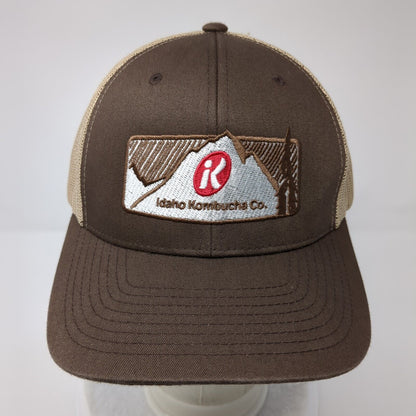 Idaho Kombucha Co. Snapback Mesh Back Trucker Hat Brown OSFA Yupoong