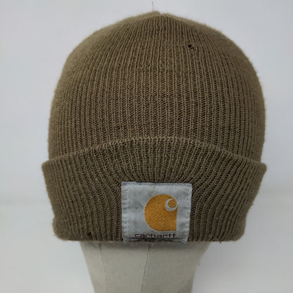 Carhartt Men's Knit Beanie Hat Cap Brown Size OSFA Patch Logo Vintage Made USA