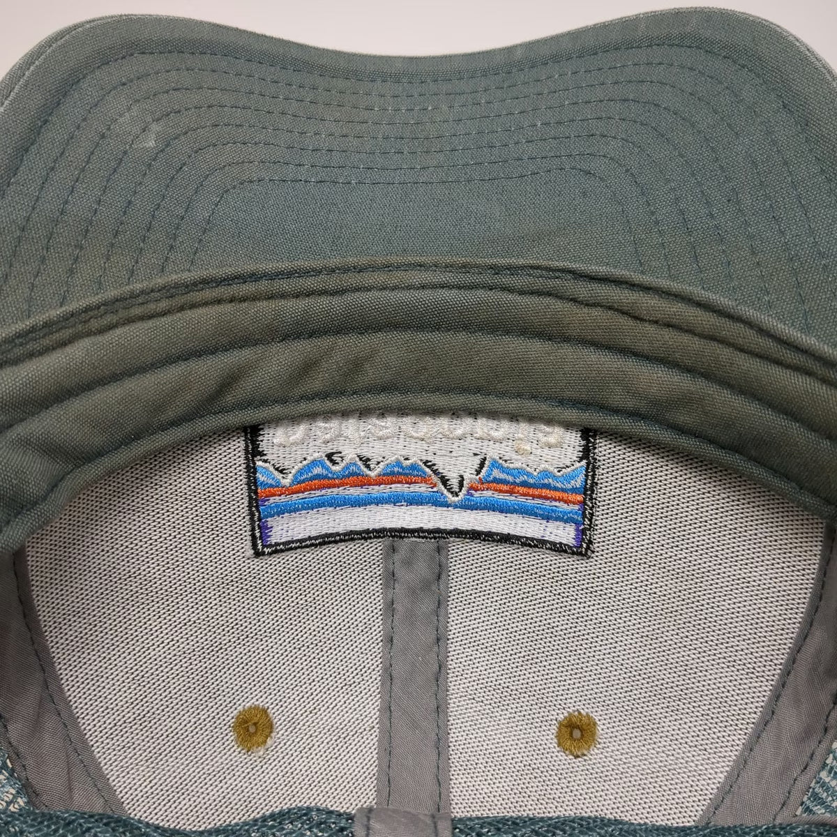 Patagonia Trucker Hat Brown Blue One Size Mesh Back Snapback Mountain Logo