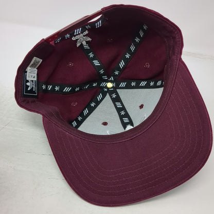 Adidas Snapback Red One Size Trefoil Logo Hat Embroidered Cotton 6-Panel Cap
