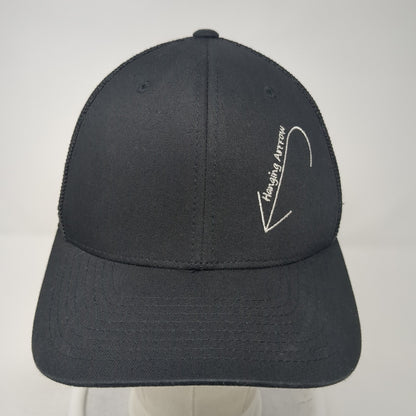 Hanging Arrow Fitted Trucker Hat Black Medium Lightweight 6 Panel Port Authority