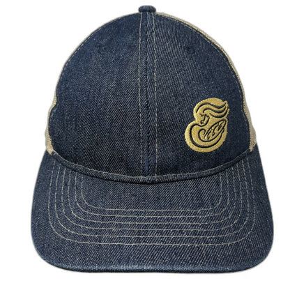 Union Resource Marketing Baseball Cap Blue Beige One Size Mesh Back Denim Hat