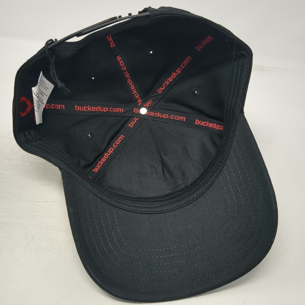 Bucked Up 5 Panel Black One Size Hat Red Deer Buck Logo Snapback Embroidered Gym