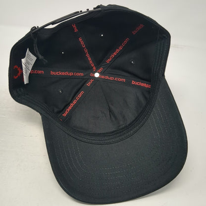 Bucked Up 5 Panel Black One Size Hat Red Deer Buck Logo Snapback Embroidered Gym