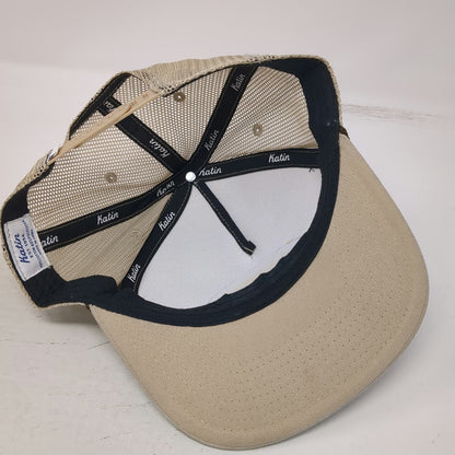 Katin Trucker Hat Beige One Size Mesh Snapback Rope Rainbow Graphic Patch
