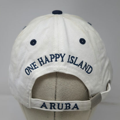 Tropical World Baseball Cap White One Size Aruba Happy Island Palm Tree hat