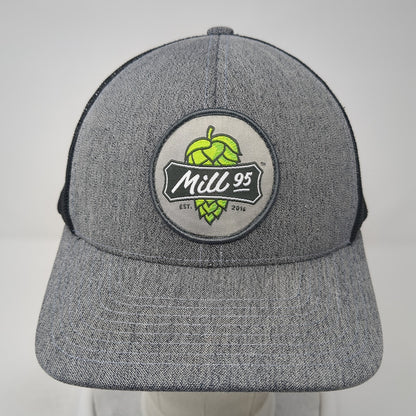 Mill 95 Patch Mesh Back Trucker Hat Gray One Size Pacific Headwear