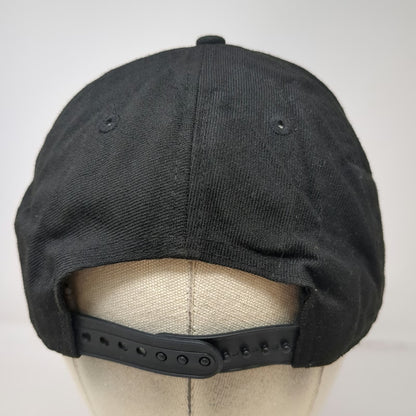 New Era Snapback Hat Black One Size Long Beach Wool Flat Brim Gray Undervisor