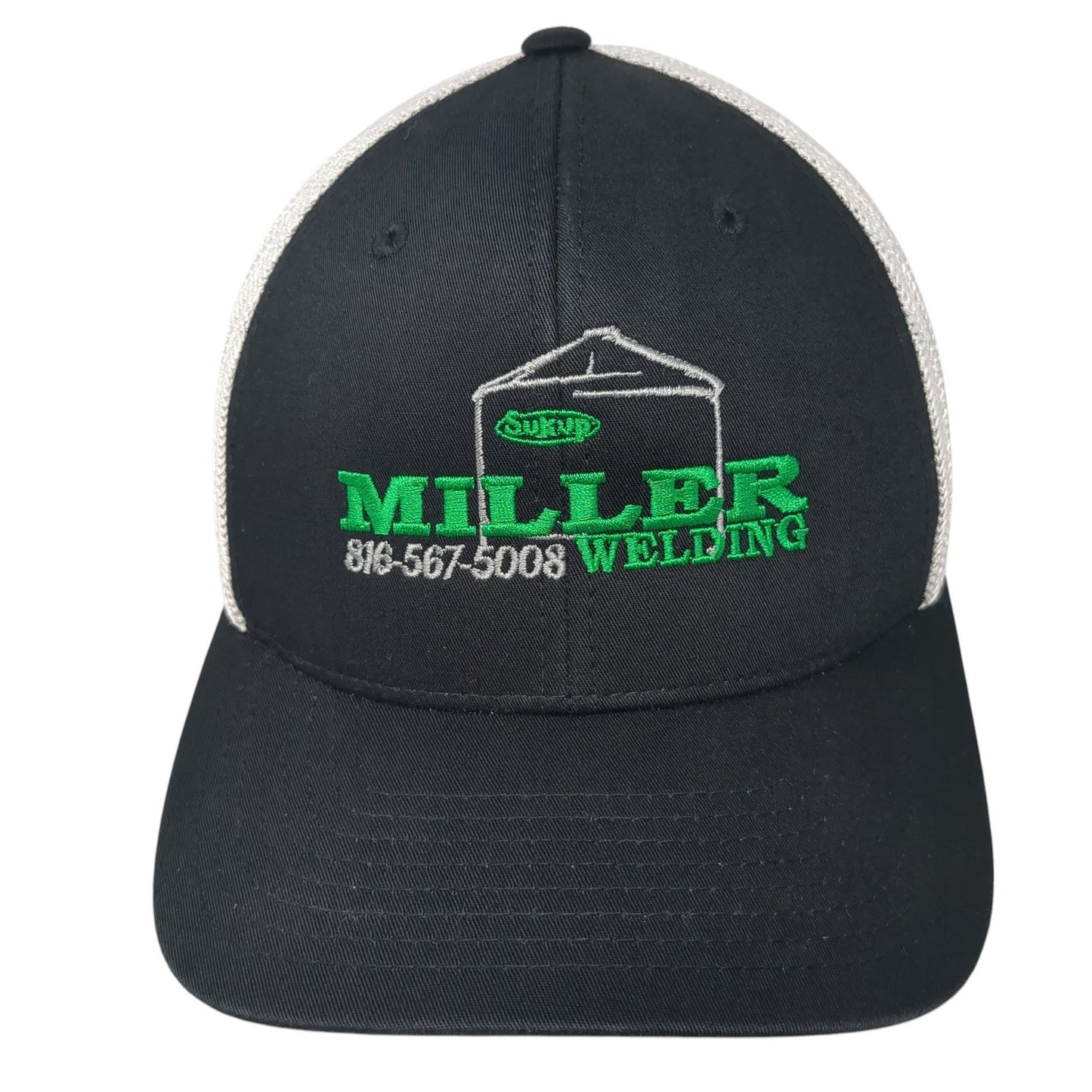 Miller Welding Fitted Trucker Hat Black One Size Mesh Back Yupoong