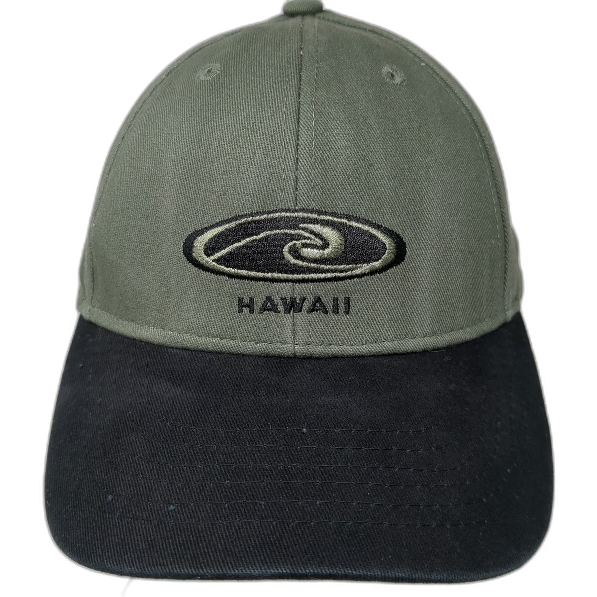Hawaiian Headwear Baseball Cap Green One Size Hawaii ABC Surfwear Wave Logo Hat