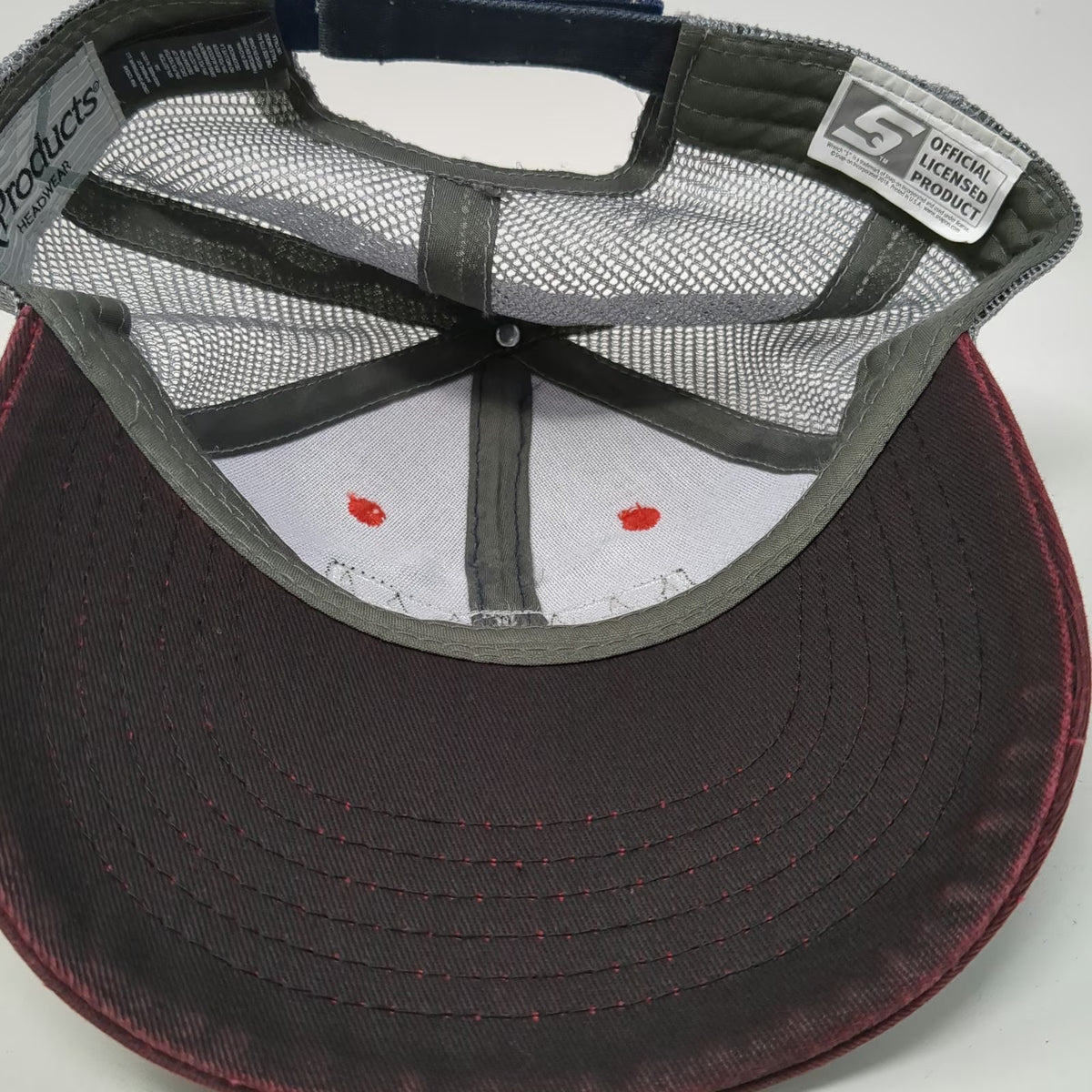 Snap-on Baseball Cap Blue Gray Red One Size Mesh Back Strapback Hat